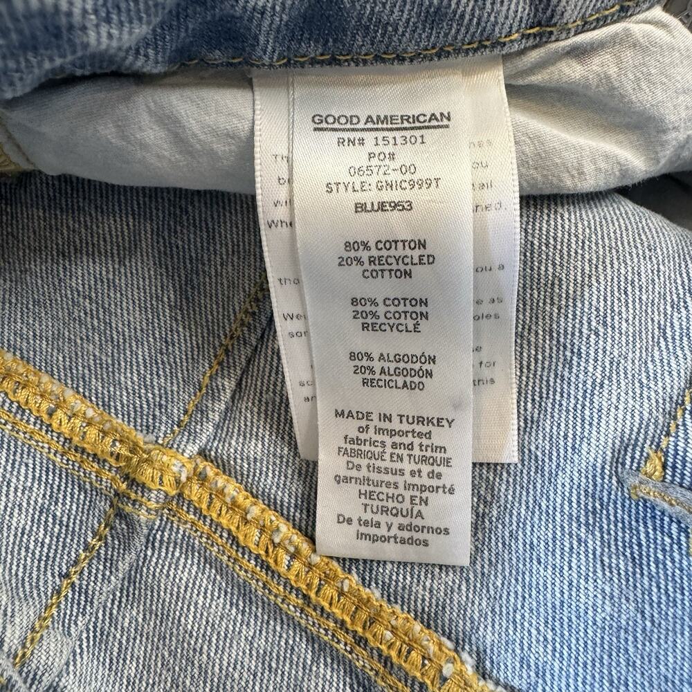 Good American 90'S Icon High Rise Straight Leg Light Wash Jeans GNIC999T Sz 4/27 - Picture 7 of 7